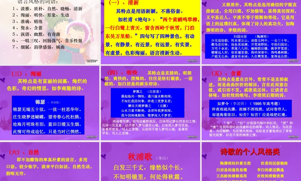 古典诗歌鉴赏2 高考专题指导 诗歌鉴赏课件锦[整理17套]人教版 高考专题指导 诗歌鉴赏课件锦[整理17套]人教版