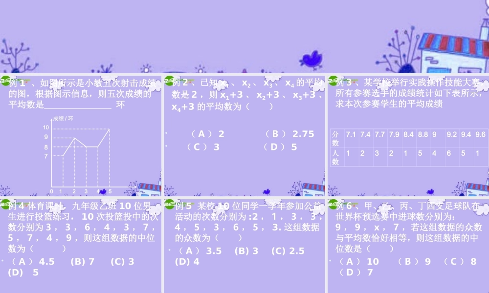 八年级数学上册 第六章数据的集中程度复习课件 苏科版 课件