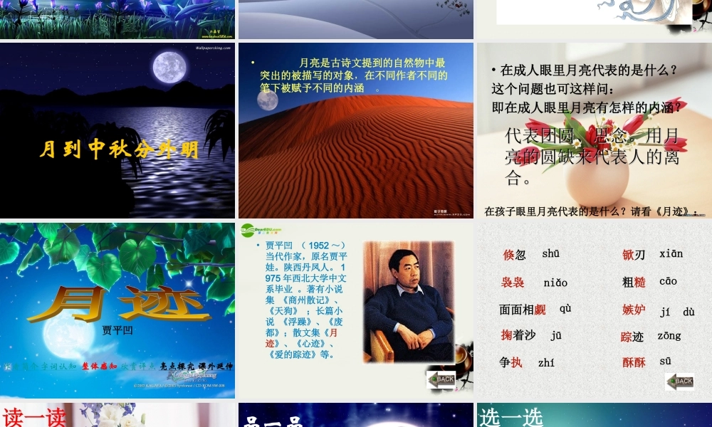 八年级语文下册(月迹)课件 鄂教版 课件