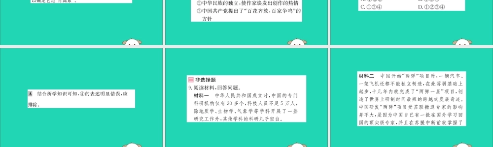 八年级历史下册 第六单元 科技文化与社会生活 6.18一课一练习题课件 (新版)新人教版 课件