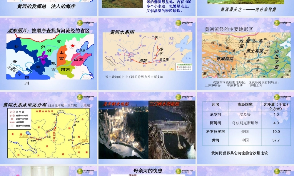 八年级地理上册(中国的河流-滔滔黄河)(第3课时)课件 湘教版 课件