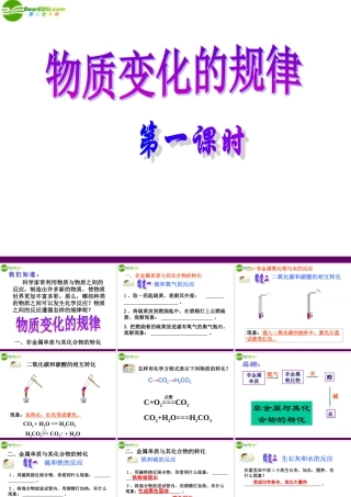 九年级科学上册 第2节 物质的转化规律课件(第一课时)浙教版 课件