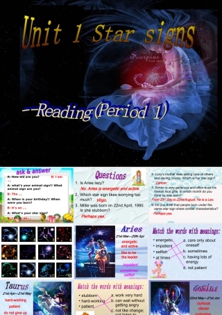 九年级英语unit1 star signs Reading课件牛津版 课件