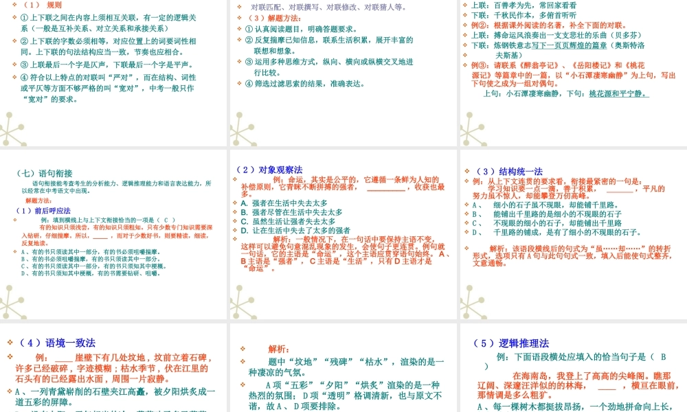 九年级语文 语言运用题复习指导课件