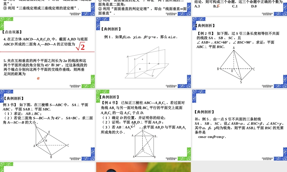 两个平面垂直高考数学第一轮复习课件 人教版 课件