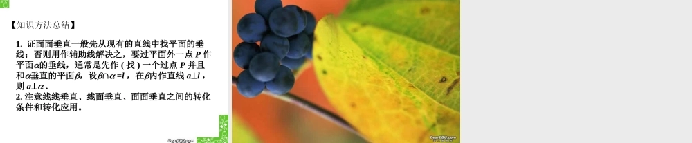 两个平面垂直高考数学第一轮复习课件 人教版 课件