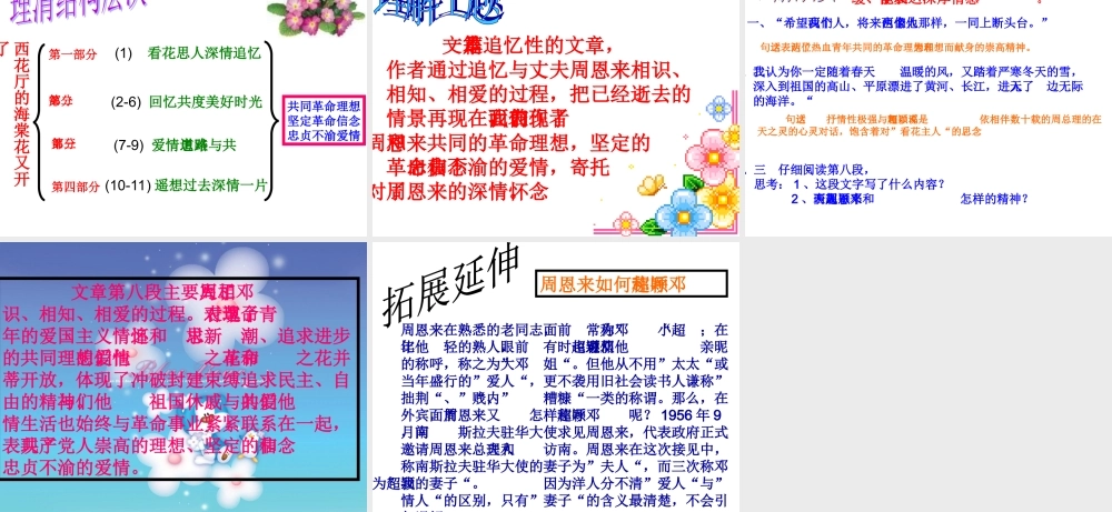 九年级语文上：第3课(西花厅的海棠花又开了)课件(语文版) 课件