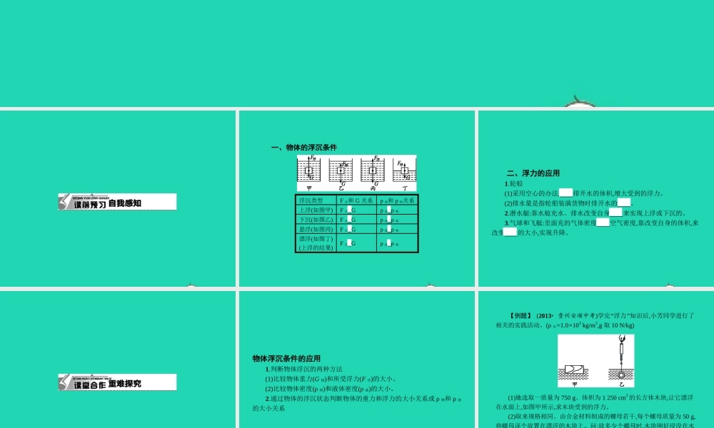 八年级物理下册 10.3 物体的浮沉条件及其应用课件 (新版)新人教版 课件