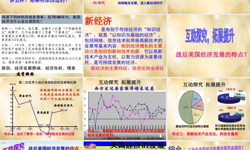 中学九年级历史下册 第8课 美国经济的发展课件 新人教版 课件