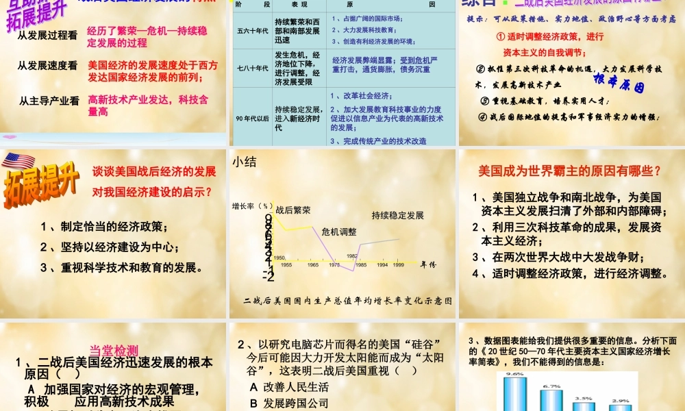 中学九年级历史下册 第8课 美国经济的发展课件 新人教版 课件