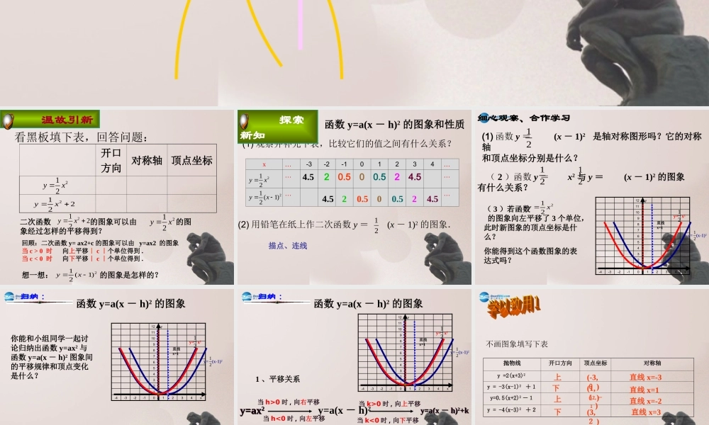 九年级数学上册 24 二次函数y=ax2bxc的图象与性质课件1 鲁教版五四制 课件