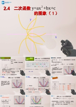 九年级数学上册 24 二次函数y=ax2bxc的图象与性质课件1 鲁教版五四制 课件