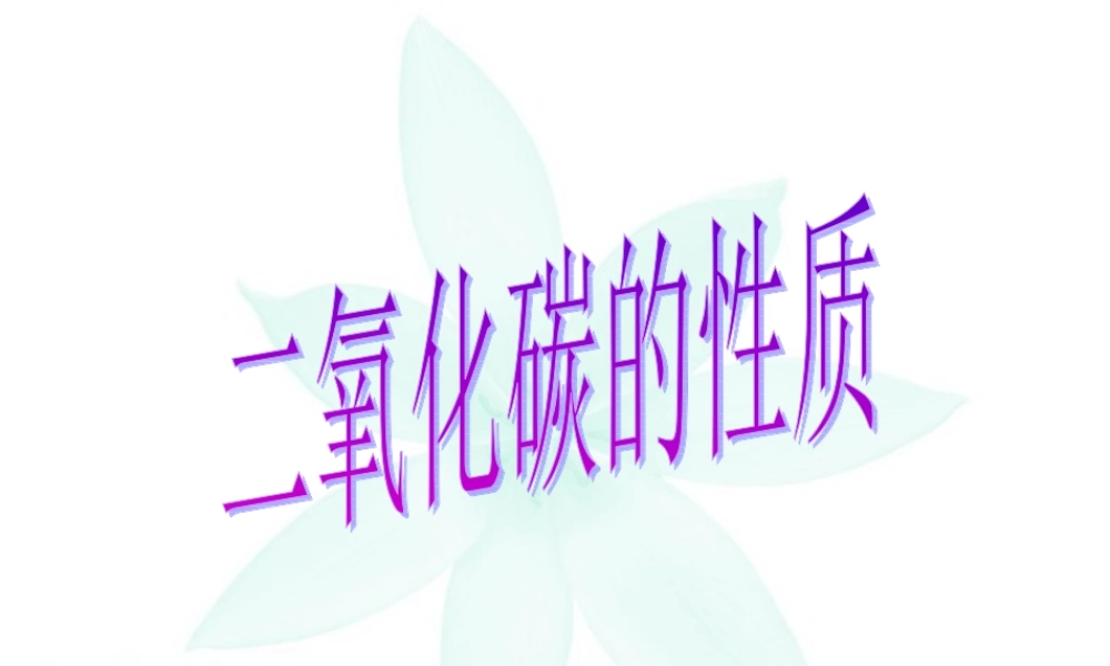 二氧化碳性质 新课程 课件