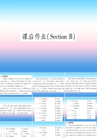 九年级英语全册 Unit 14 I remember meeting all of you in Grade 7 Section B课后作业课堂导练课件(含中考真题)(新版)人教新目标版 课件