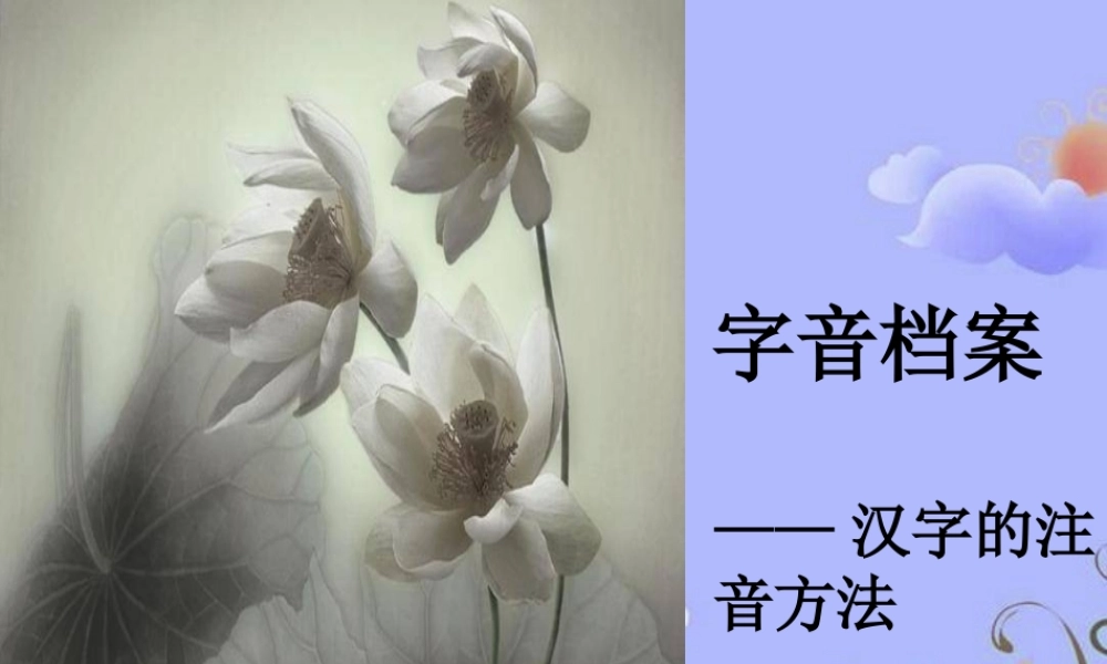 初中语文 字音档案——汉字的注音方法复习课件