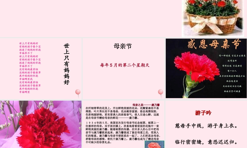 中学主题班会 母亲节课件3 课件