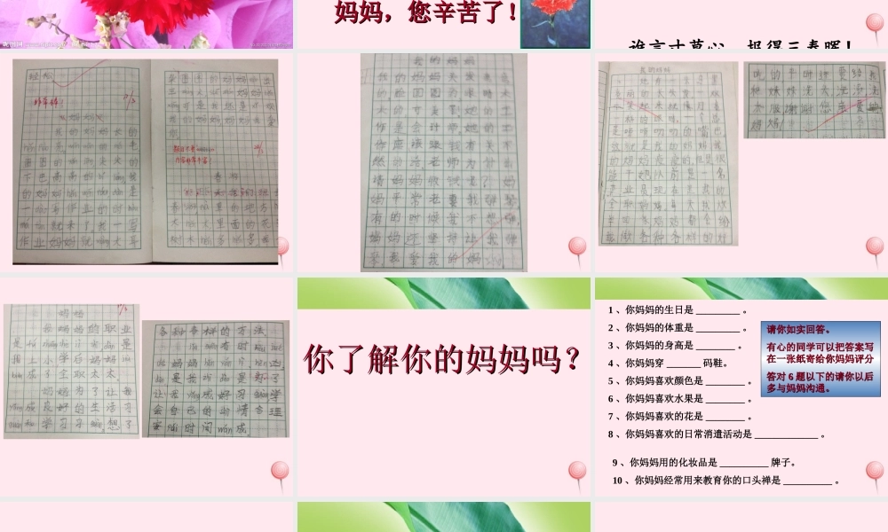 中学主题班会 母亲节课件3 课件