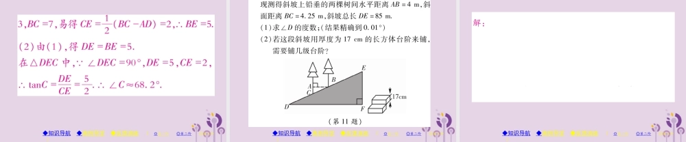 九年级数学上册 第24章 解直角三角形 243 锐角三角函数 2432 用计算器求锐角三角函数值习题课件 (新版)华东师大版 课件