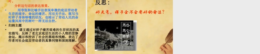 九年级语文上册 第2单元 7 在烈日和暴雨下课件 苏教版 课件