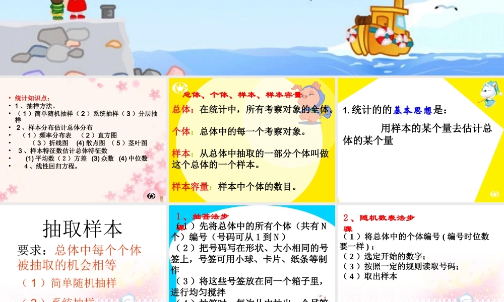 复习课件--必修3统计 必修3第二章统计