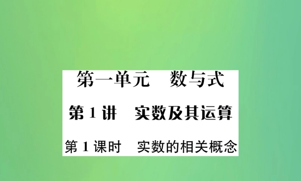 中考数学复习 第一单元 数与式 第1讲 第1课时 实数的相关概念课件