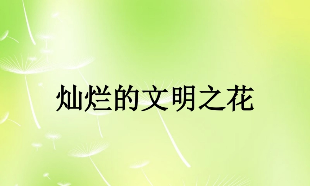 九年级政治全册 382 灿烂的文明之花课件2 新人教版 课件