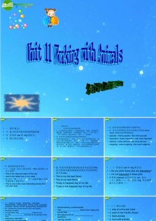 八年级英语下册 Unit 11 Working with Animals复习课件 北师大版 课件