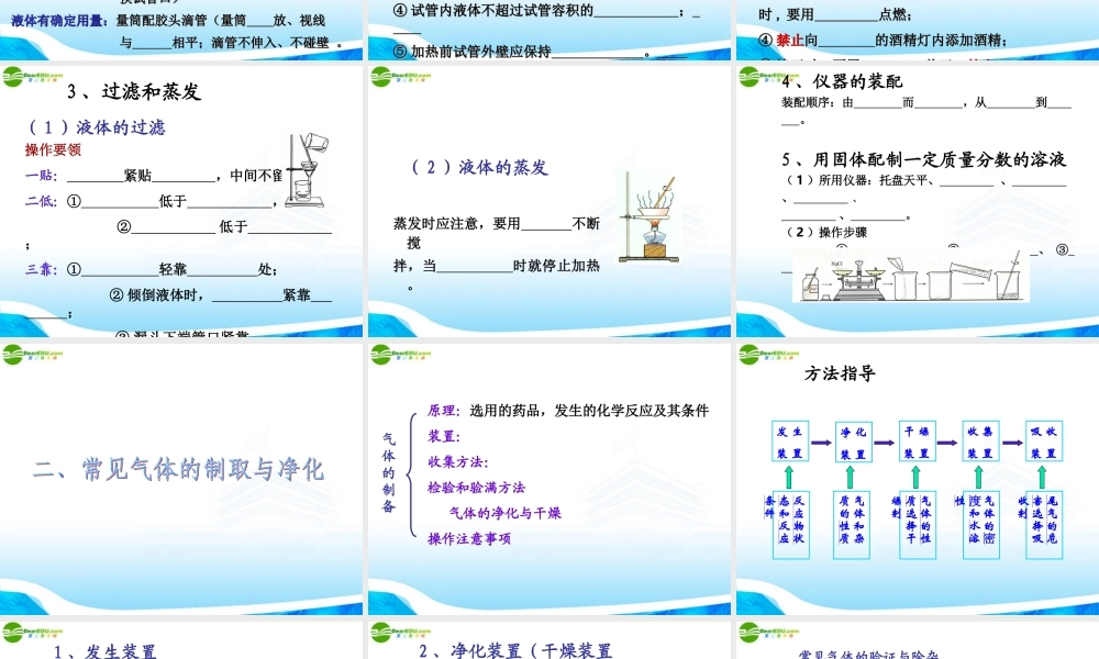 中考化学复习专题五  实验与探究课件