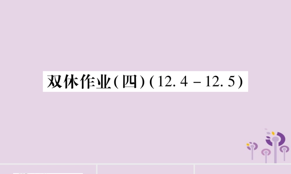 八年级数学上册 双休作业(四)课件 (新版)华东师大版 课件