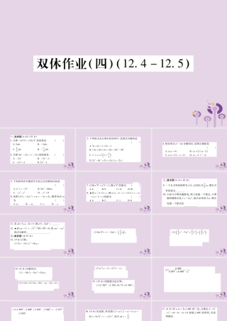 八年级数学上册 双休作业(四)课件 (新版)华东师大版 课件