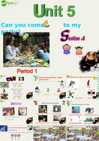 八年级英语上册 Unit 5 Can you come to my party Period 1课件 人教新目标版 课件