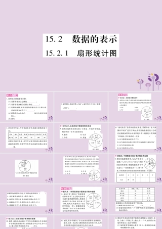 八年级数学上册 第15章 数据的收集与表示 15.2.1 扇形统计图作业课件 (新版)华东师大版 课件
