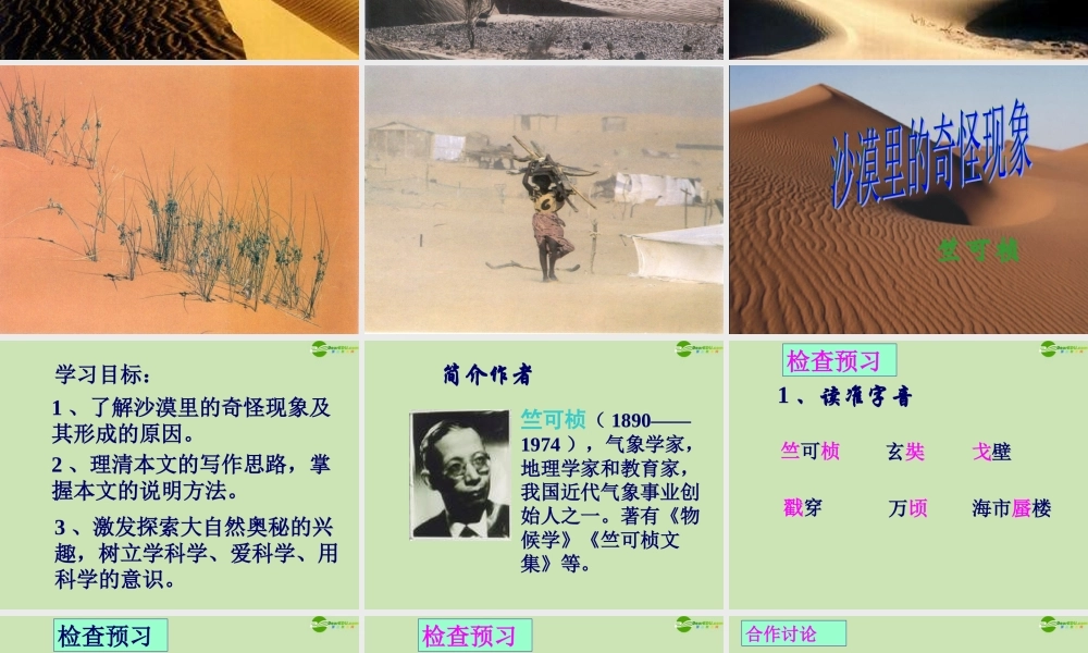 八年级语文下册 第11课(沙漠里的奇怪现象)课件 苏教版 课件