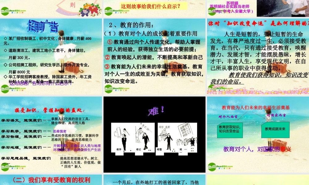 八年级政治下册 知识助我成长课件 人教新课标版 课件