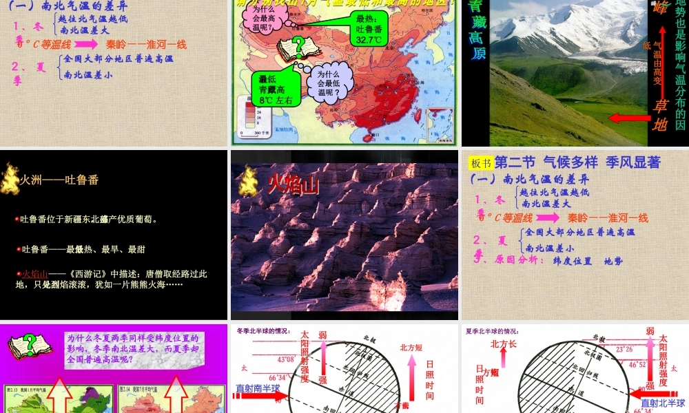 八年级地理上第二章第二节气候多样 季风显著课件人教版新课标 课件
