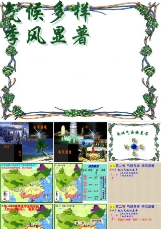 八年级地理上第二章第二节气候多样 季风显著课件人教版新课标 课件