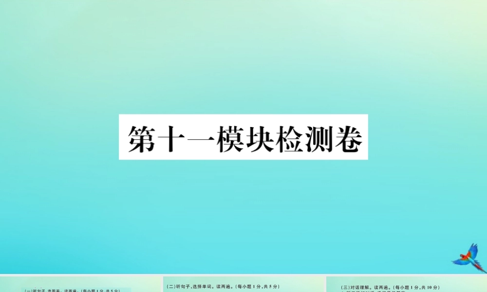 九年级英语上册 Module 11 Photos检测卷习题课件 (新版)外研版 课件