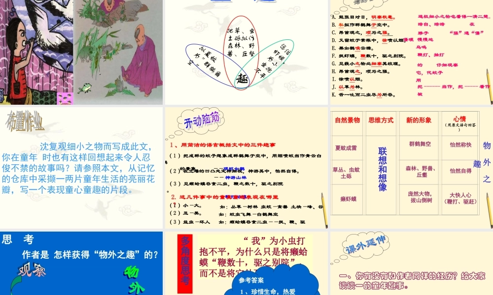 中学七年级语文(童趣)课件 人教新课标版 课件