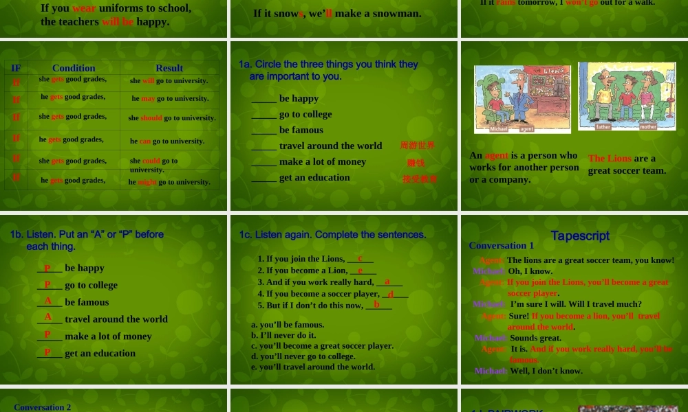 八年级英语上册 Unit 10 If you go to the party, you llhave a good time Section B课件 (新版)人教新目标版 课件