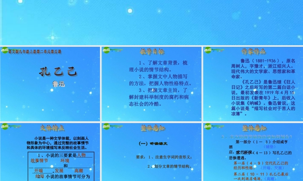 九年级语文上册 第5课(孔乙己)优秀课件 语文版 课件