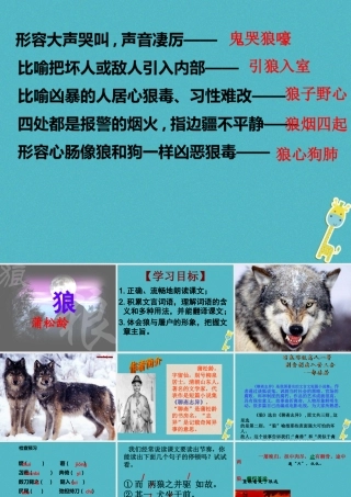 七年级语文上册 第五单元 第狼)(第1课时)课件 新人教版 课件