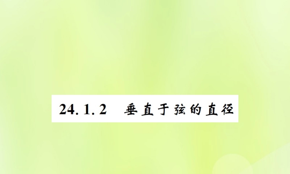 九年级数学上册 第二十四章 圆 241 圆的有关性质 2412 垂直于弦的直径课件 (新版)新人教版 课件