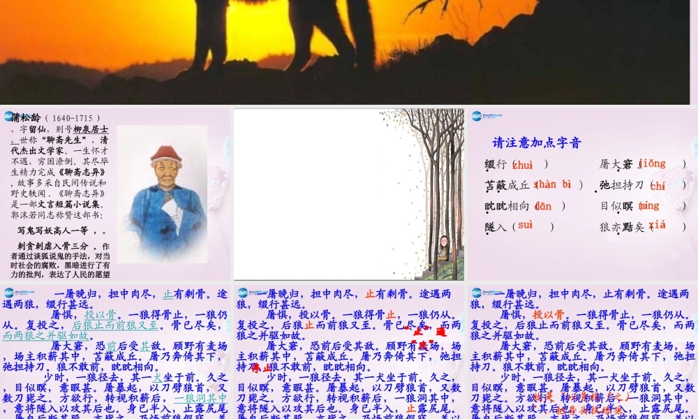 山东省泰安市七年级语文下册 30(狼)课件 新人教版 课件