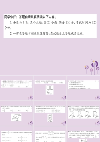 中考数学总复习 毕业生学业(升学)考试模拟试题卷(2)课件 试题