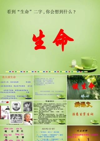 中学九年级语文下册 第9课(谈生命)课件 新人教版 课件