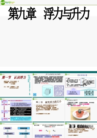 八年级物理 浮力与升力单元复习课件 沪粤版 课件