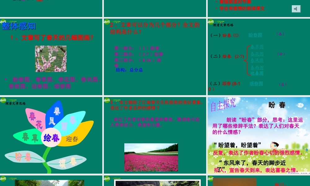 中学七年级语文上册 第11课(春)课件 (新版)新人教版 课件