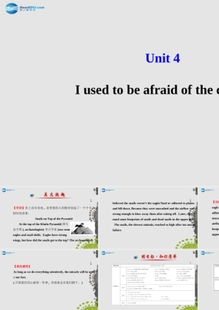 九年级英语全册 Unit 4 I used to be afraid of the dark课件 (新版)人教新目标版 课件