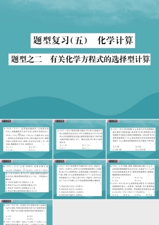 广西中考化学 中考6大题型轻松搞定 题型复习(五)题型之二 有关化学方程式的选择型计算课件