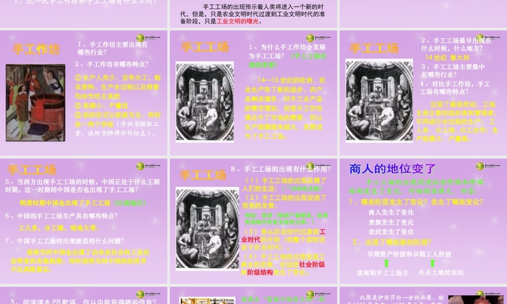 八年级历史与社会下册 第五单元第二课工商业的兴起课件 人教版 课件